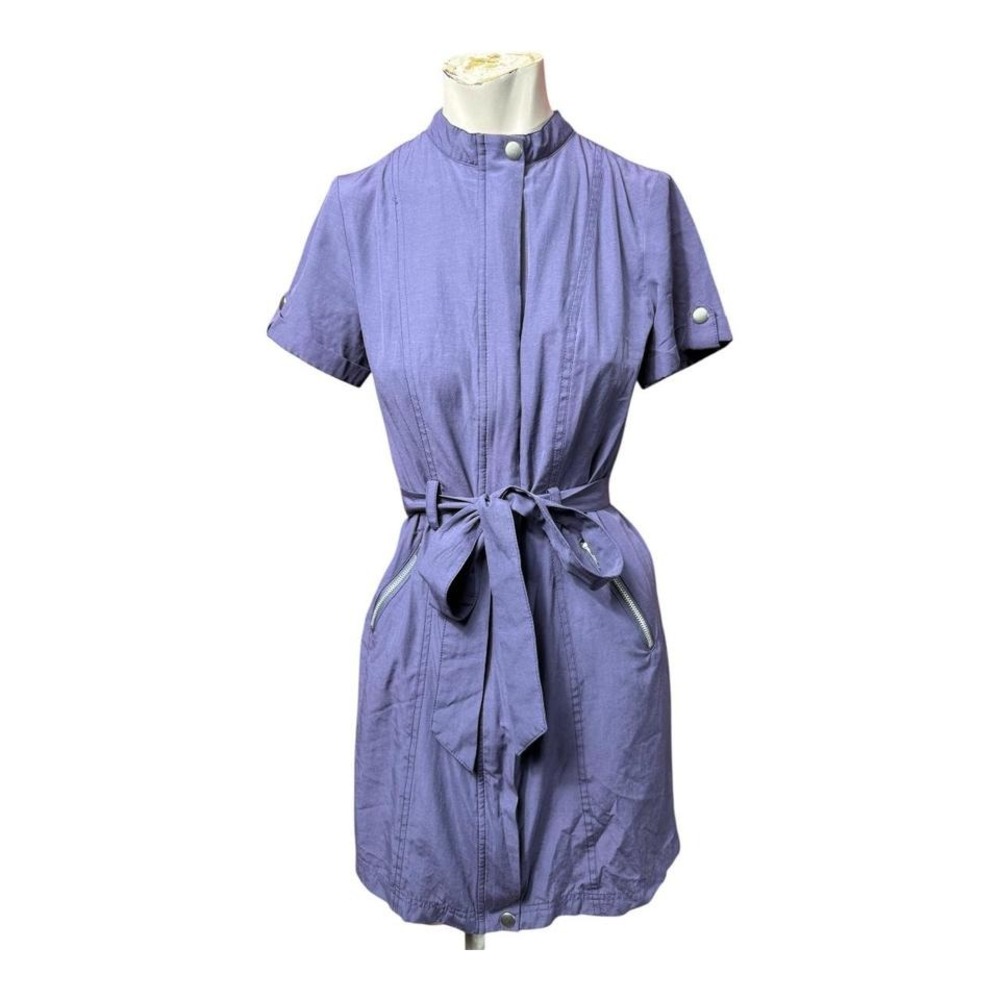 2000s‎ Purple utility zipper belted dress